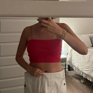 Pink Zara Ribbed Tank Top